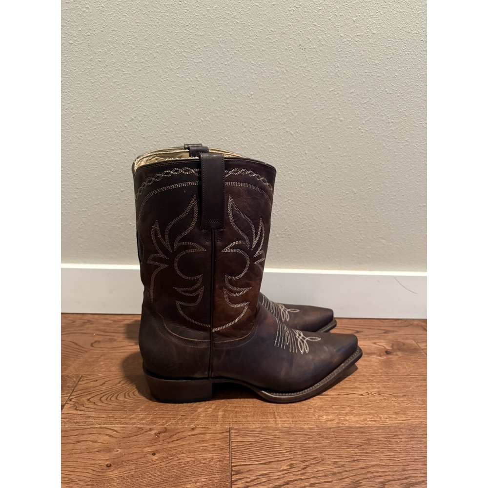 Stetson Womens Brown Leather Western Cowboy Boots Size 10.5 Embroidered Calf